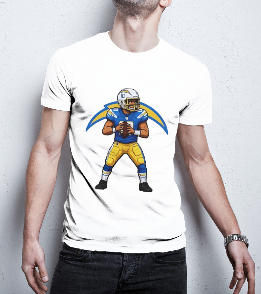 Justin Herbert Los Angeles Chargers Pixel T-Shirt