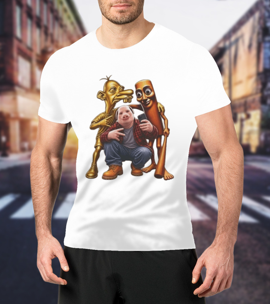 Neegy John Pork Tung Tung Tung Sahur Meme Characters T-Shirt