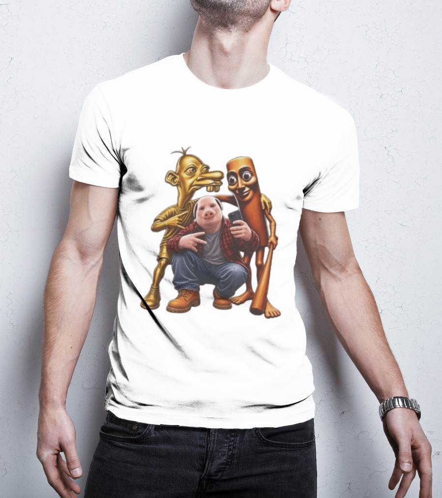 Neegy John Pork Tung Tung Tung Sahur Meme Characters T-Shirt