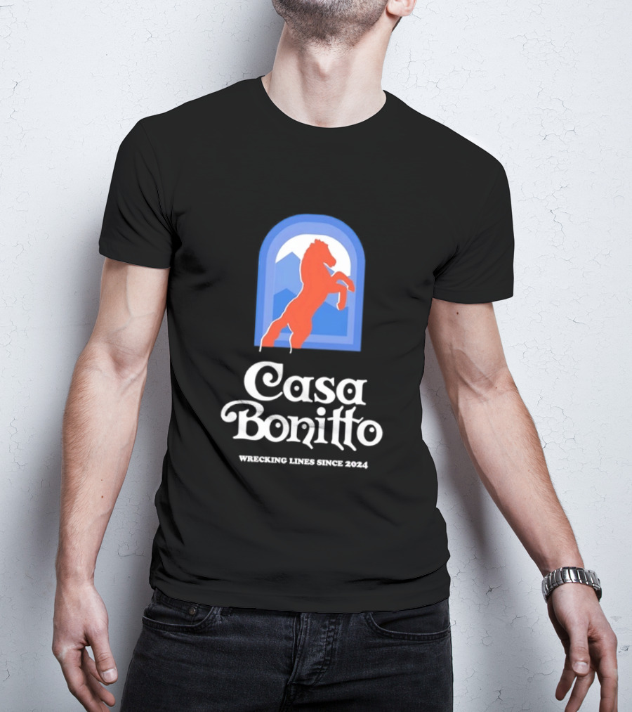 Casa Bonitto Wrecking Lines Since 2024 Denver Broncos Horse T-Shirt