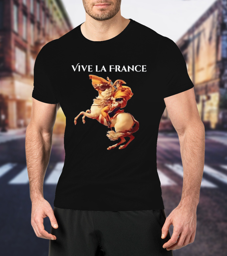 Vive La France Napoleon Bonaparte Riding Horse Iconic French History T-Shirt