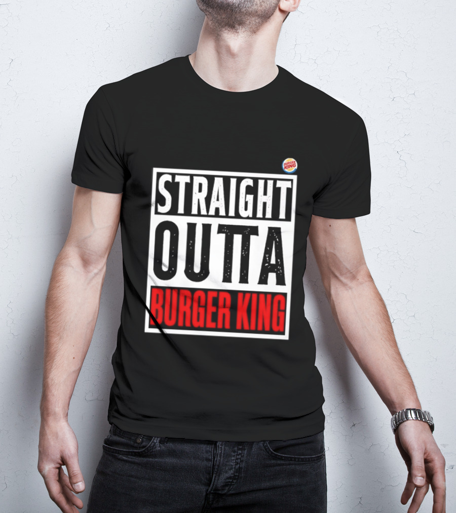 Straight Outta Burger King Fast Food Mockup T-Shirt