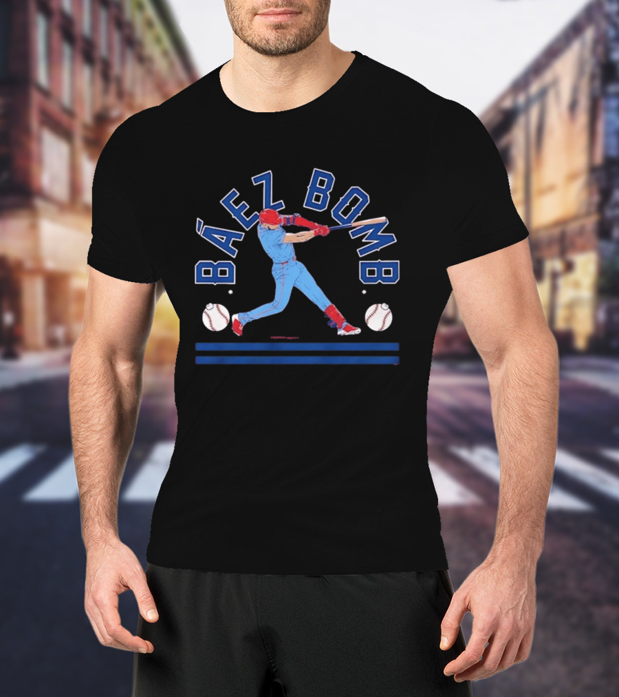 Javier Baez Baez Bomb MLB Baseball Chicago Cubs Batter T-Shirt