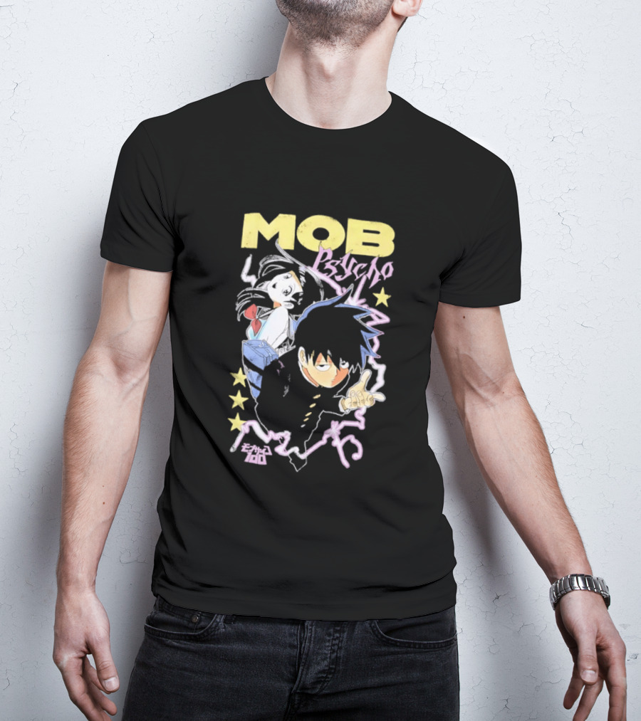 Mob Psycho 100 Anime Shigeo Kageyama Distressed T-Shirt