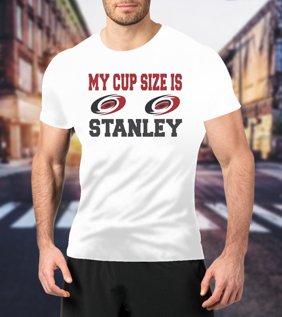 Carolina Hurricanes My Cup Size Is Stanley Hockey Humor T-Shirt