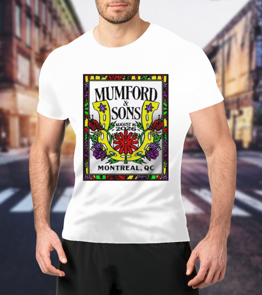 Mumford & Sons August 16 2026 Montreal QC Floral Horseshoe T-Shirt
