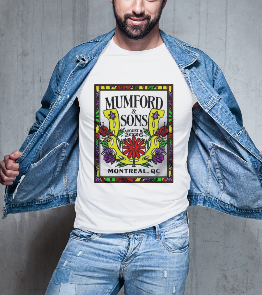 Mumford & Sons August 16 2026 Montreal QC Floral Horseshoe T-Shirt