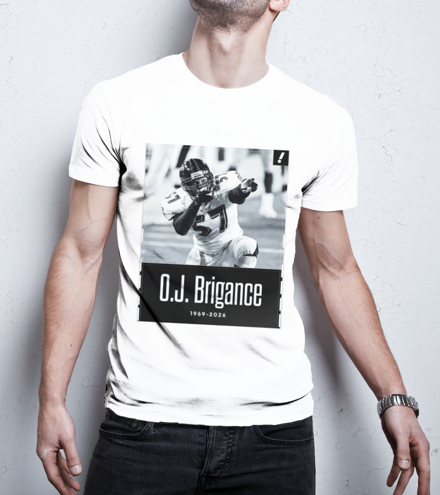 O.J. Brigance 1969 2026 Football Player Memoriam T-Shirt