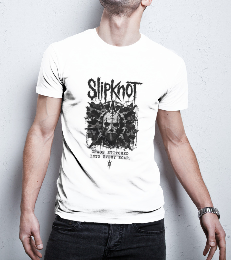 Slipknot Chaos Stitched Into Every Scar Grunge Mask T-Shirt