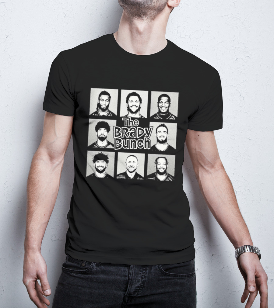 Buffalo Bills The Brady Bunch Football Players Grayscale Collage T-Shirt