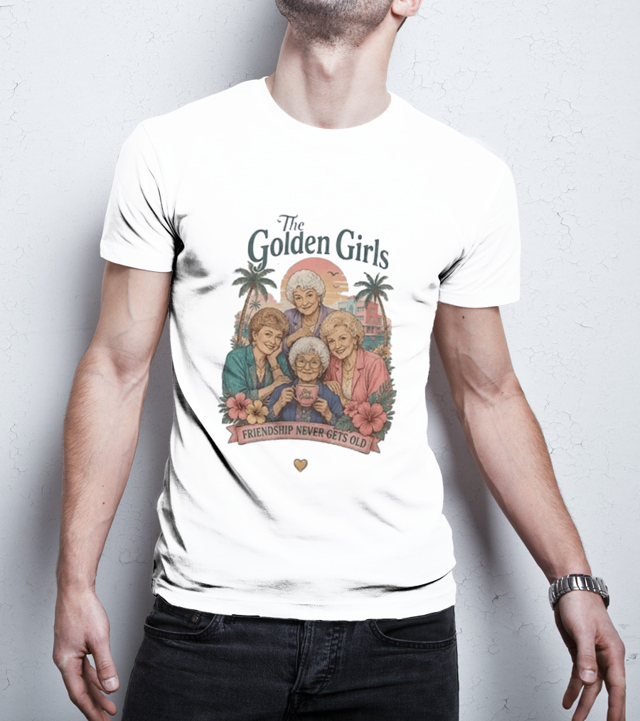 The Golden Girls Friendship Never Gets Old Thank You For Being A Friend Tropical Scene T-Shirt