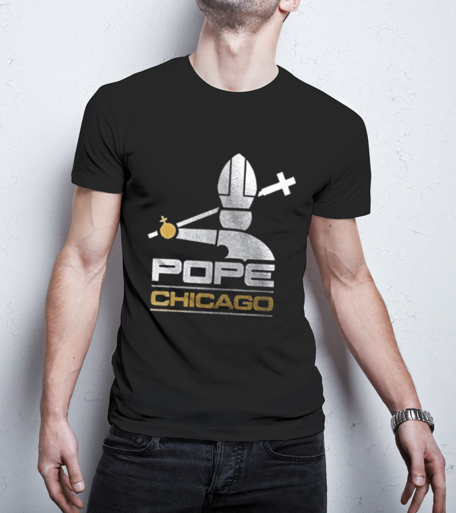 Chicago White Sox Pope Chicago Silver Cross Baseball T-Shirt