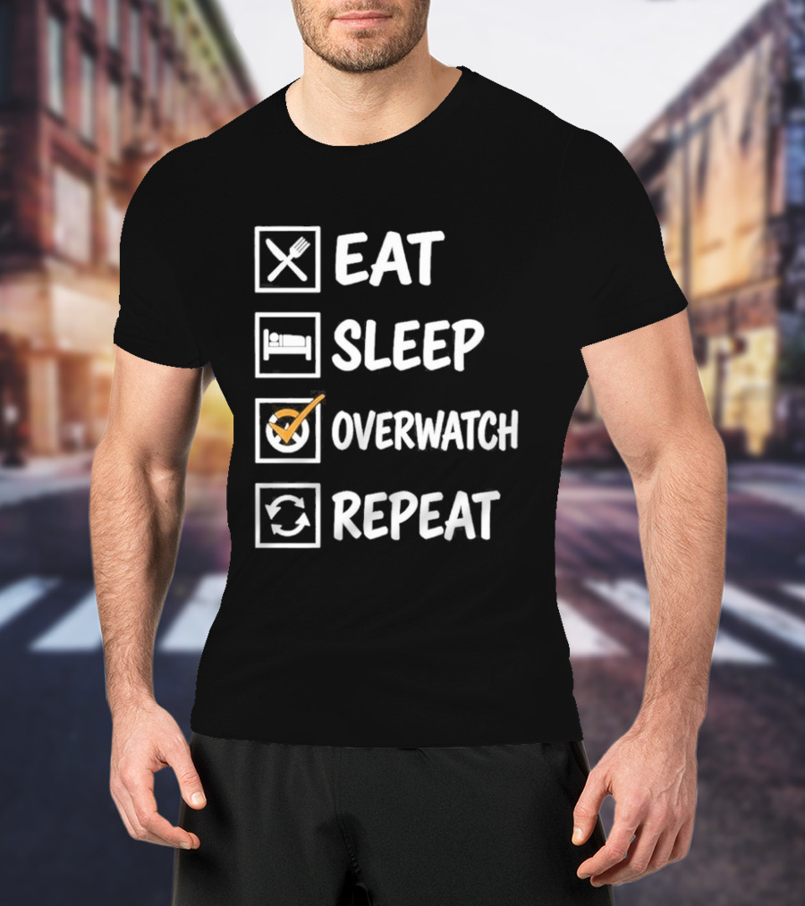 Eat Sleep Over Repeat Gaming Lifestyle Cycle T-Shirt
