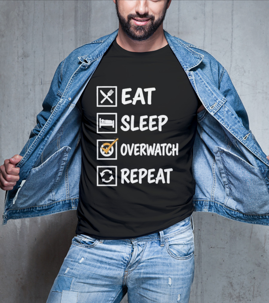 Eat Sleep Over Repeat Gaming Lifestyle Cycle T-Shirt