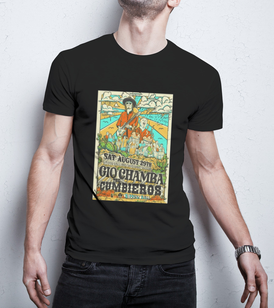 Gio Chamba The Cumbieros Live At Hidden Hall August 29th 2026 Concert T-Shirt