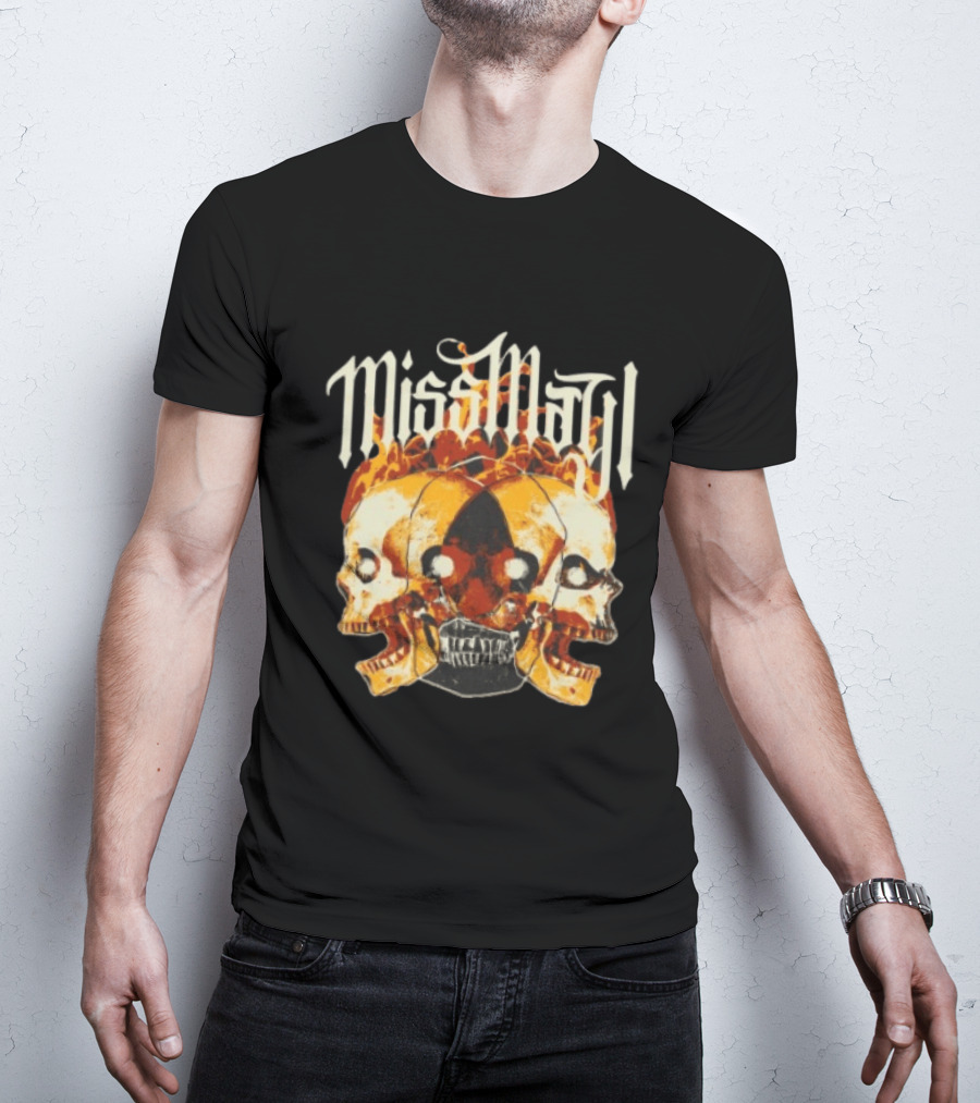 Miss May I Solid State Records Flaming Skulls Black T-Shirt