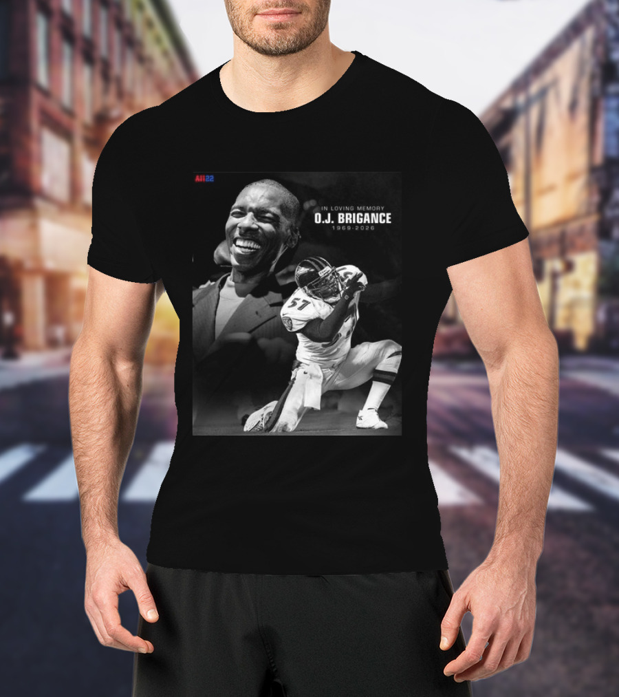 All22 O.J. Brigance In Loving Memory 1969 2026 Football Number 57 T-Shirt