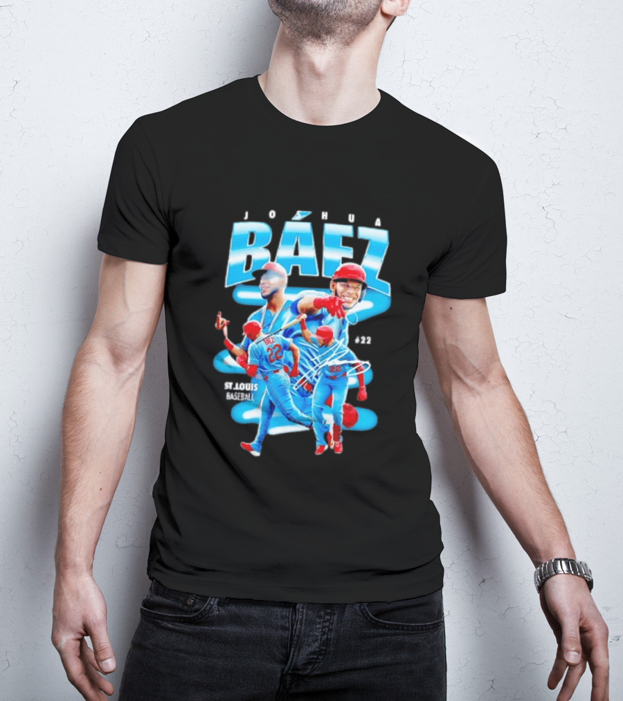 Joshua Baez St Louis Baseball No 22 Blue MLB Athletics T-Shirt