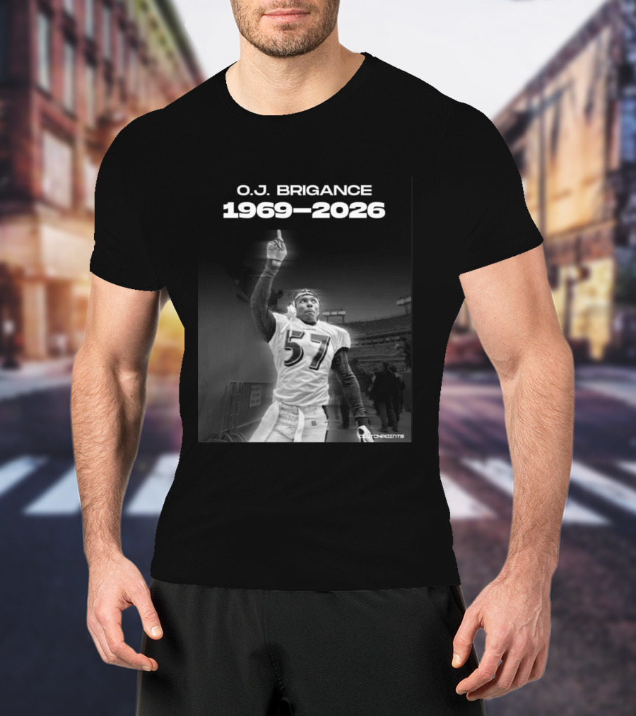 O.J. Brigance 1969 2026 Ravens Linebacker Legacy T-Shirt