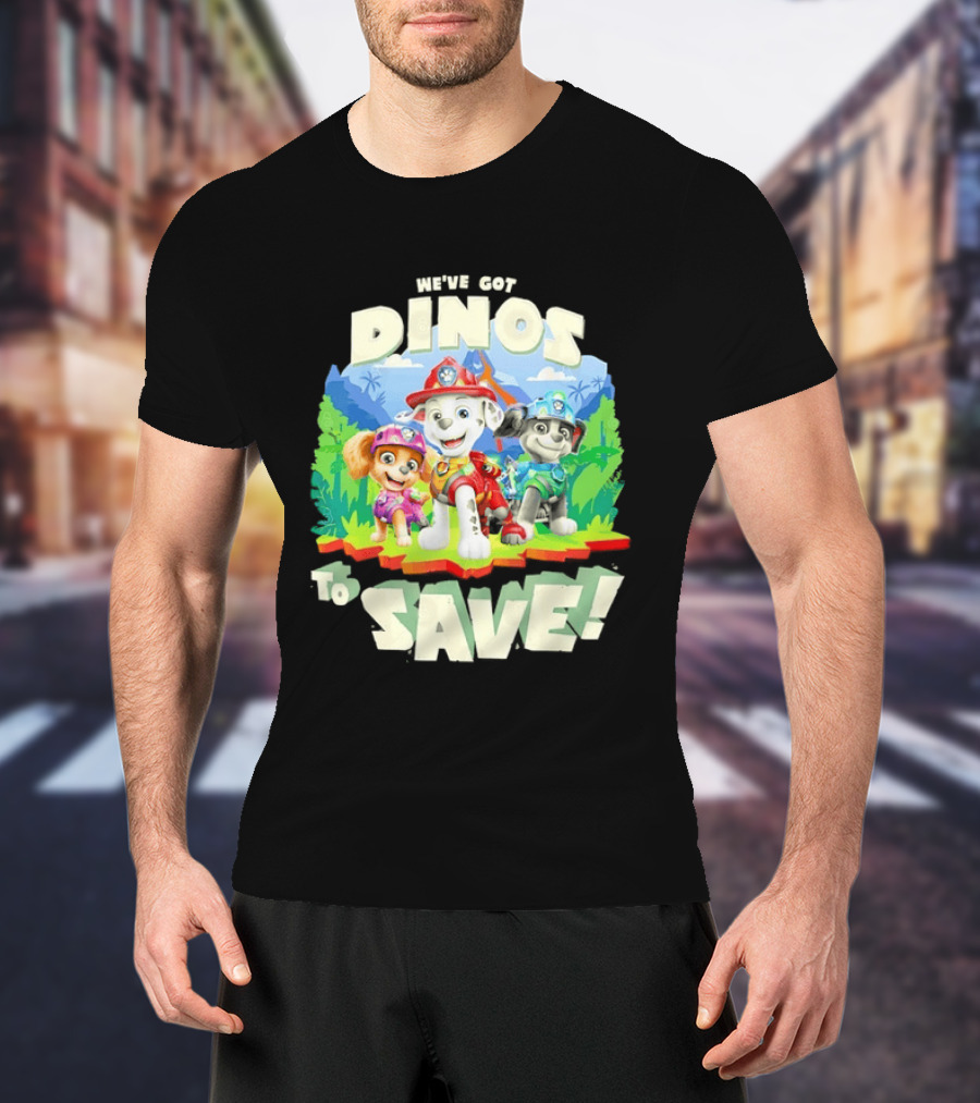 Paw Patrol We've Got Dinos To Save Marshall Adventure With Dinosaurs T-Shirt