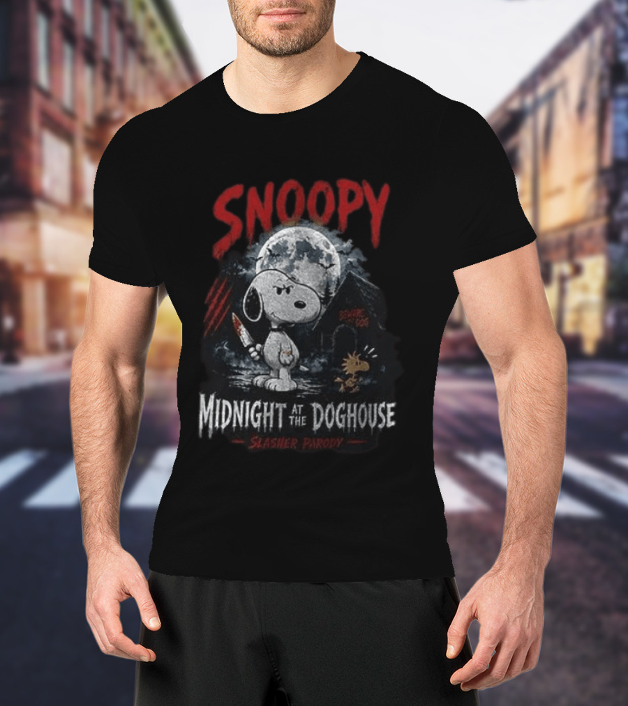 Snoopy Midnight At The Doghouse Slasher T-Shirt