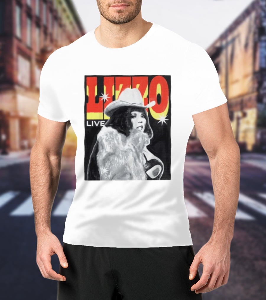 Lizzo Live Houston Mar 06 Texan Style Fur Coat Hat T-Shirt