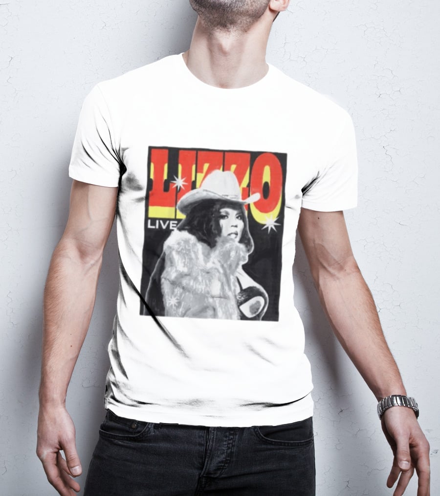 Lizzo Live Houston Mar 06 Texan Style Fur Coat Hat T-Shirt