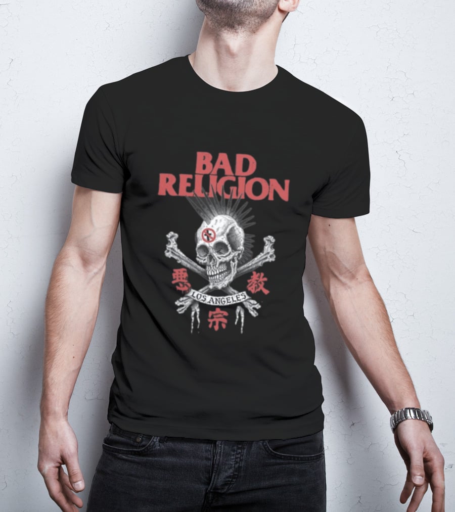 Bad Religion Los Angeles Tokyo Hiro Skull Crossbones T-Shirt
