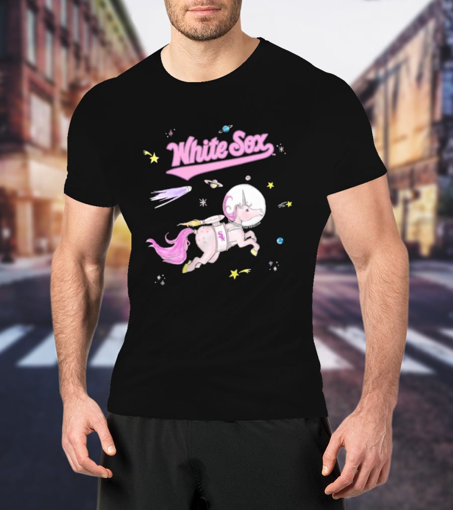 Chicago White Sox Tiny Turnip Youth Space Unicorn Galaxy Adventure T-Shirt