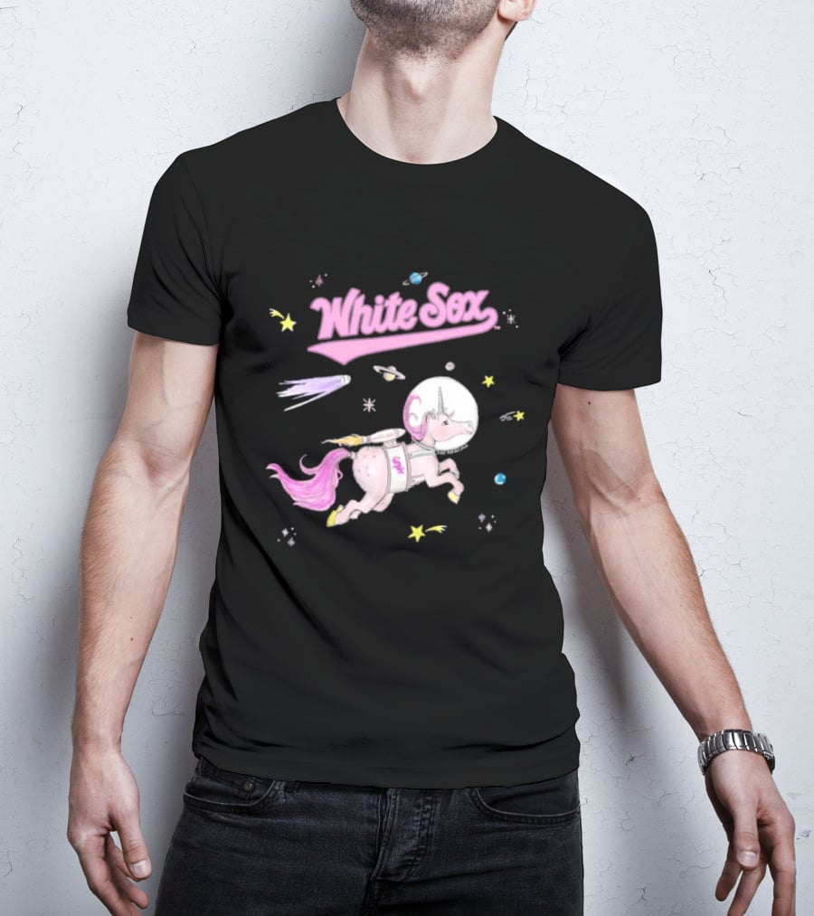 Chicago White Sox Tiny Turnip Youth Space Unicorn Galaxy Adventure T-Shirt