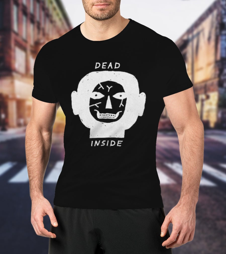 Dead Inside Skull Face Gothic Dark Minimalist T-Shirt