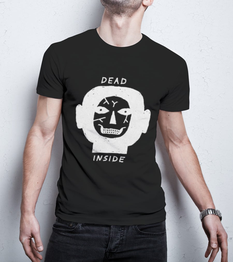 Dead Inside Skull Face Gothic Dark Minimalist T-Shirt