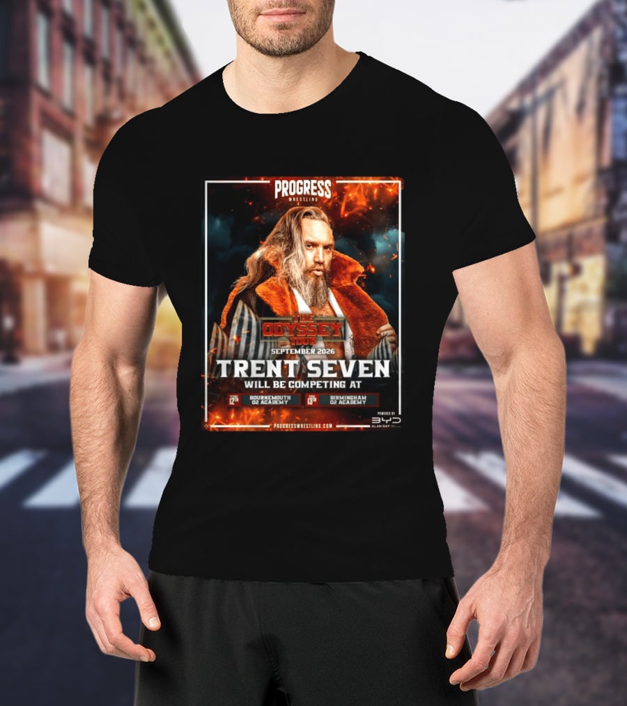 Progress Wrestling Odyssey Tour September 2026 Trent Seven Bournemouth Birmingham O2 Academy T-Shirt