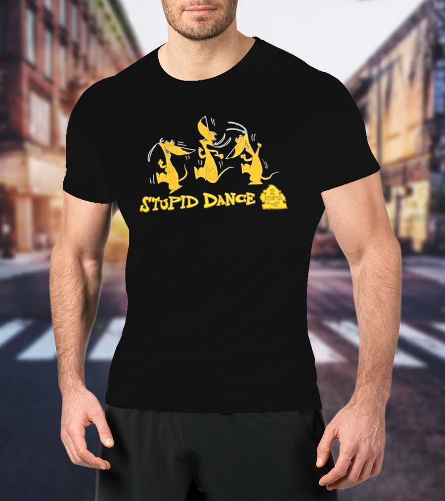 2 Stupid Dogs Stupid Dance Hanna Barbera Animation Vintage 90s Cartoon T-Shirt