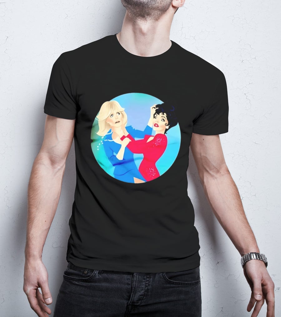 Alexis Carrington Krystle Carrington Iconic Dynasty Catfight Scene T-Shirt