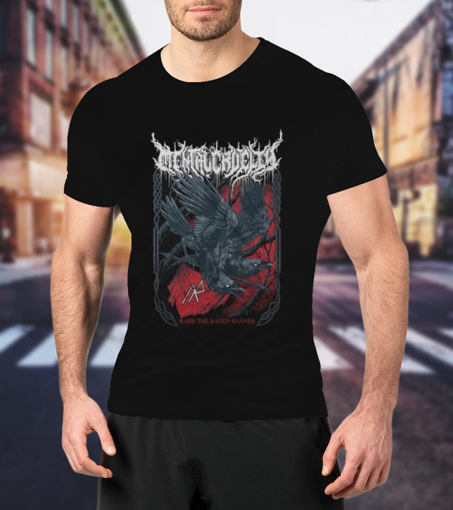 Indiemerchstore Mental Cruelty Raise The Raven Banner Norse Imagery Ravens T-Shirt