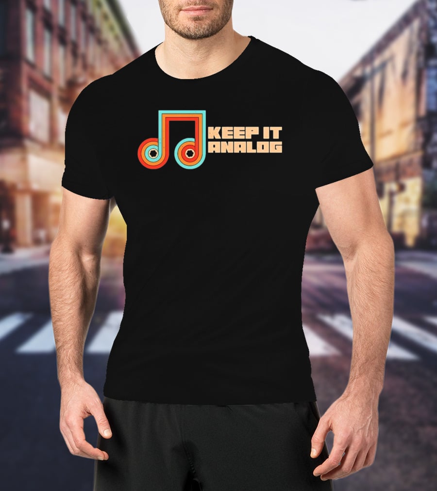 Keep It Analog Retro Cassette Tape Vibes Vintage Music Note T-Shirt