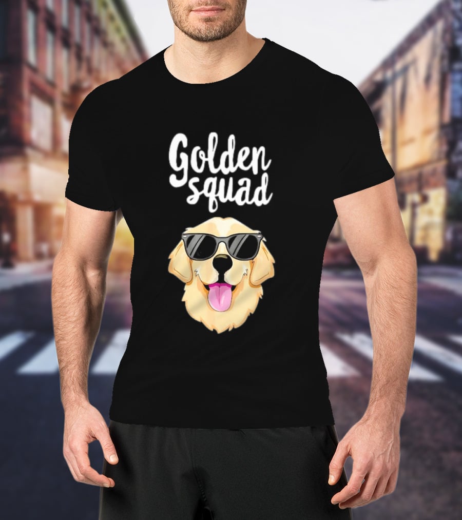 Golden Squad Golden Retriever Dog With Sunglasses T-Shirt