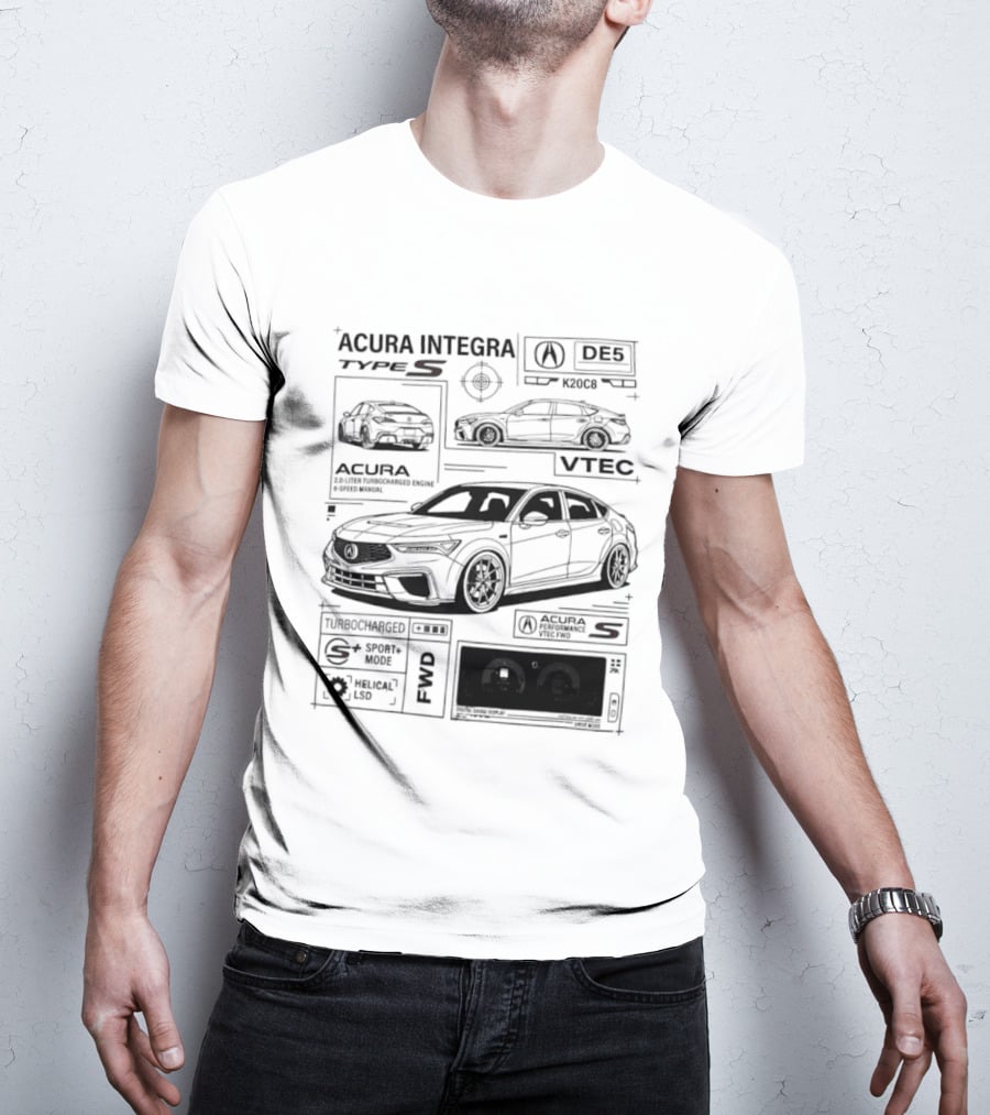 Acura Integra Type S Technical Blueprint T-Shirt