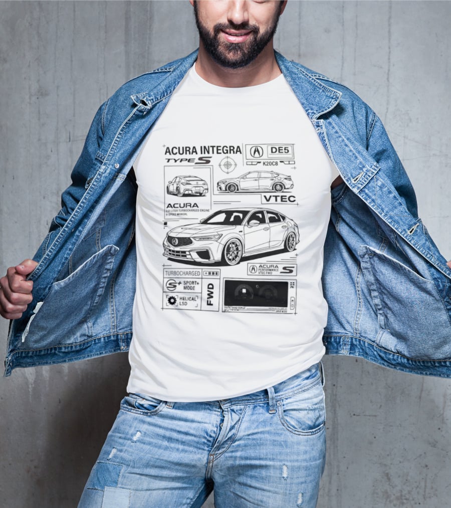 Acura Integra Type S Technical Blueprint T-Shirt
