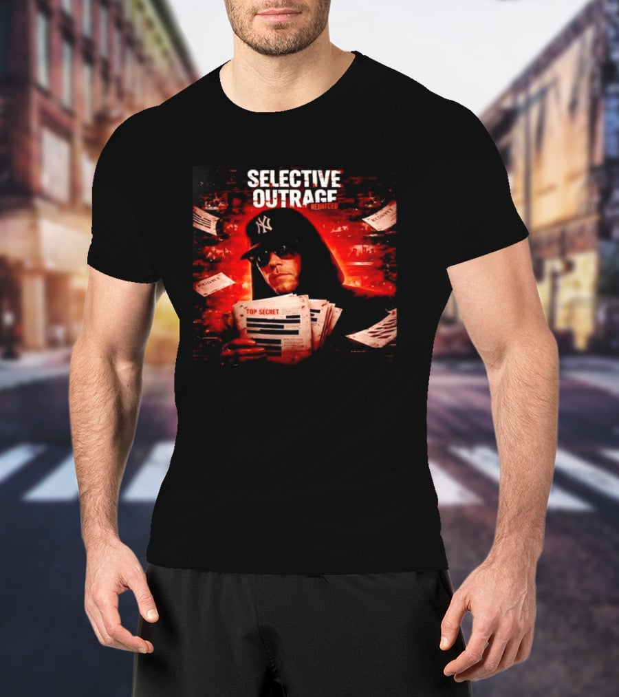 Selective Outrage Redacted Top Secret NY Yankees Hat T-Shirt