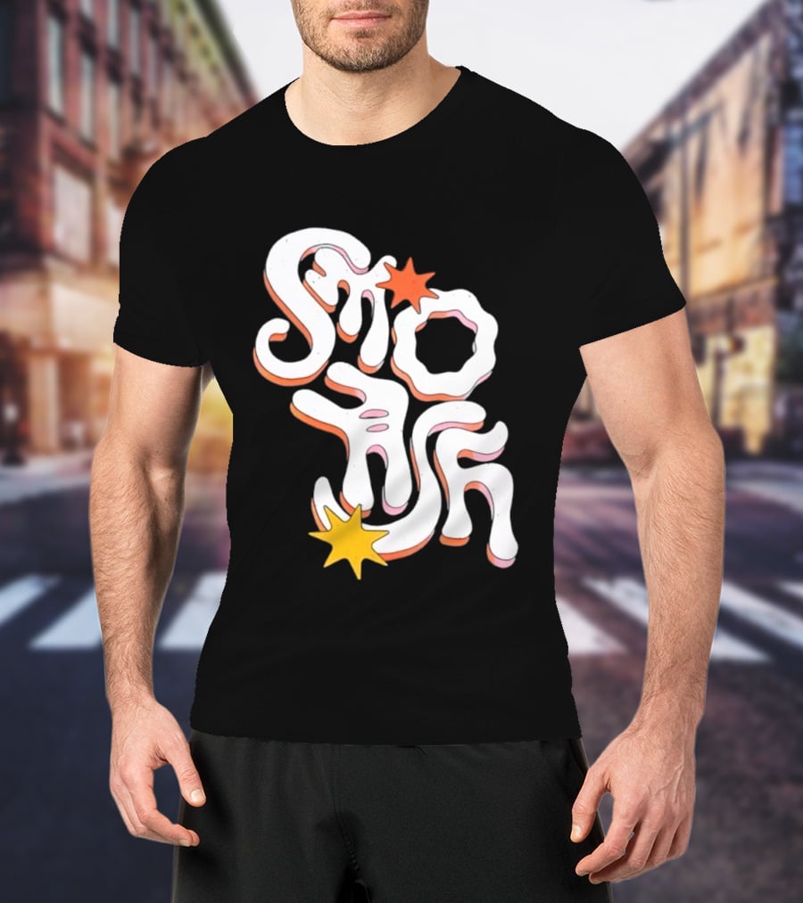 Stash Groovy 70s Retro Psychedelic Style With Stars T-Shirt