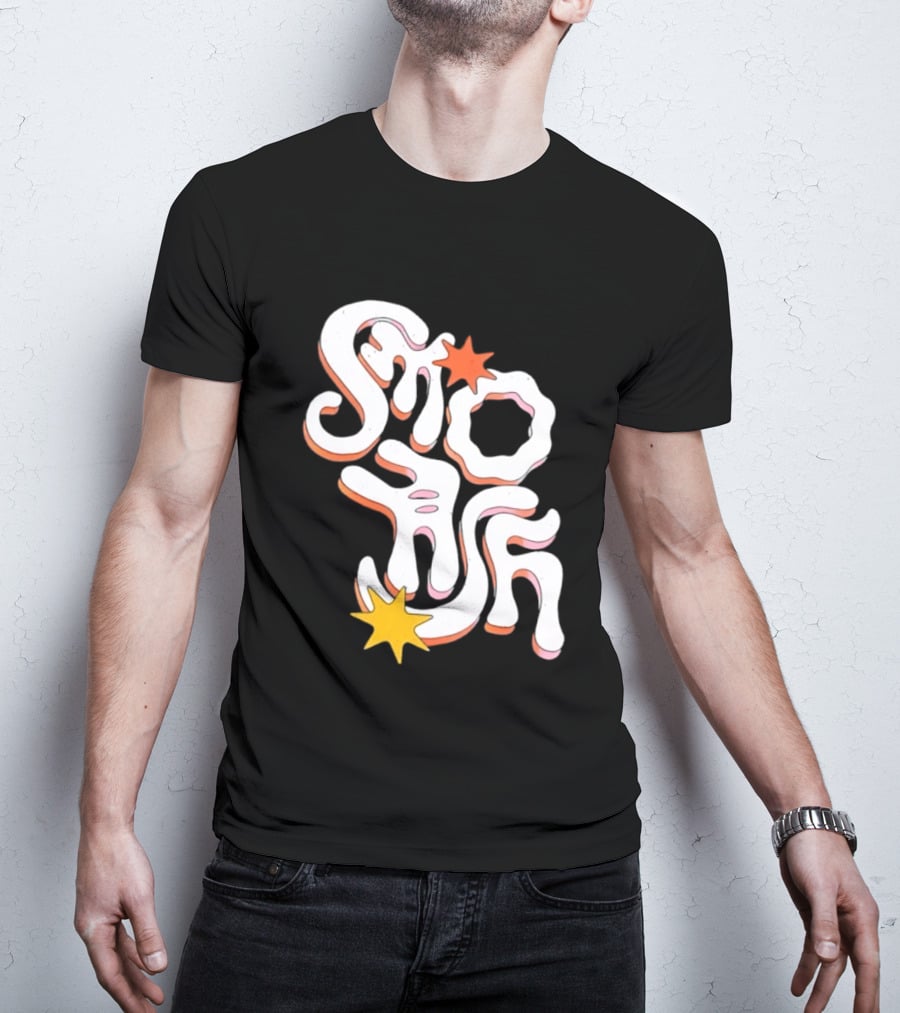 Stash Groovy 70s Retro Psychedelic Style With Stars T-Shirt