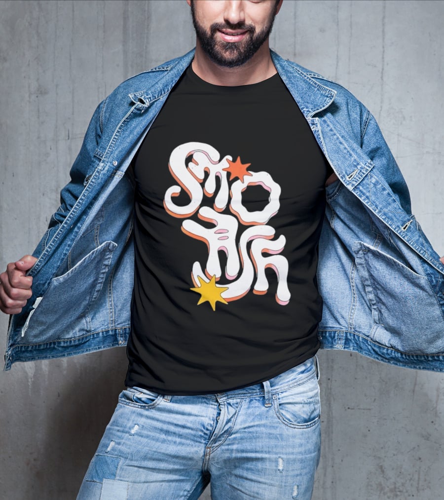 Stash Groovy 70s Retro Psychedelic Style With Stars T-Shirt
