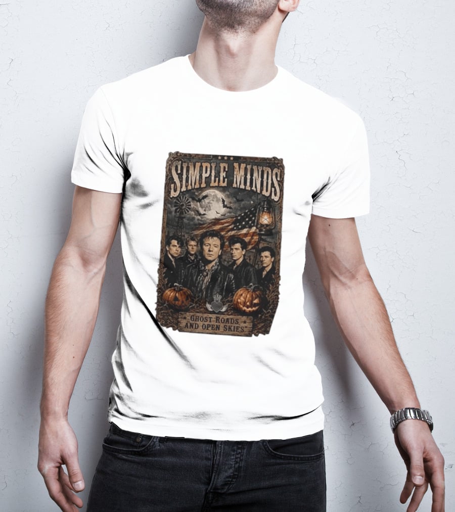 Simple Minds Band Ghost Roads And Open Skies Vintage American Flag T-Shirt