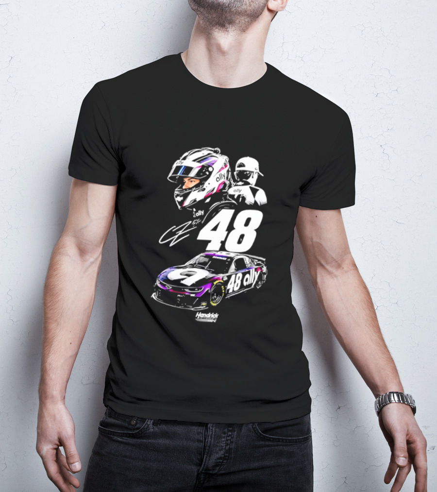 Alex Bowman 48 Ally Racing Helmet Car Hendrick Motorsports T-Shirt