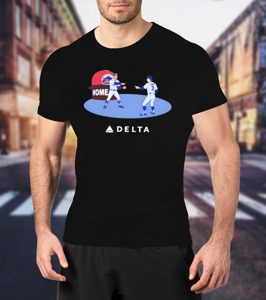 New York Mets MLB Delta Home Baseball Players Pointing Meme T-Shirt
