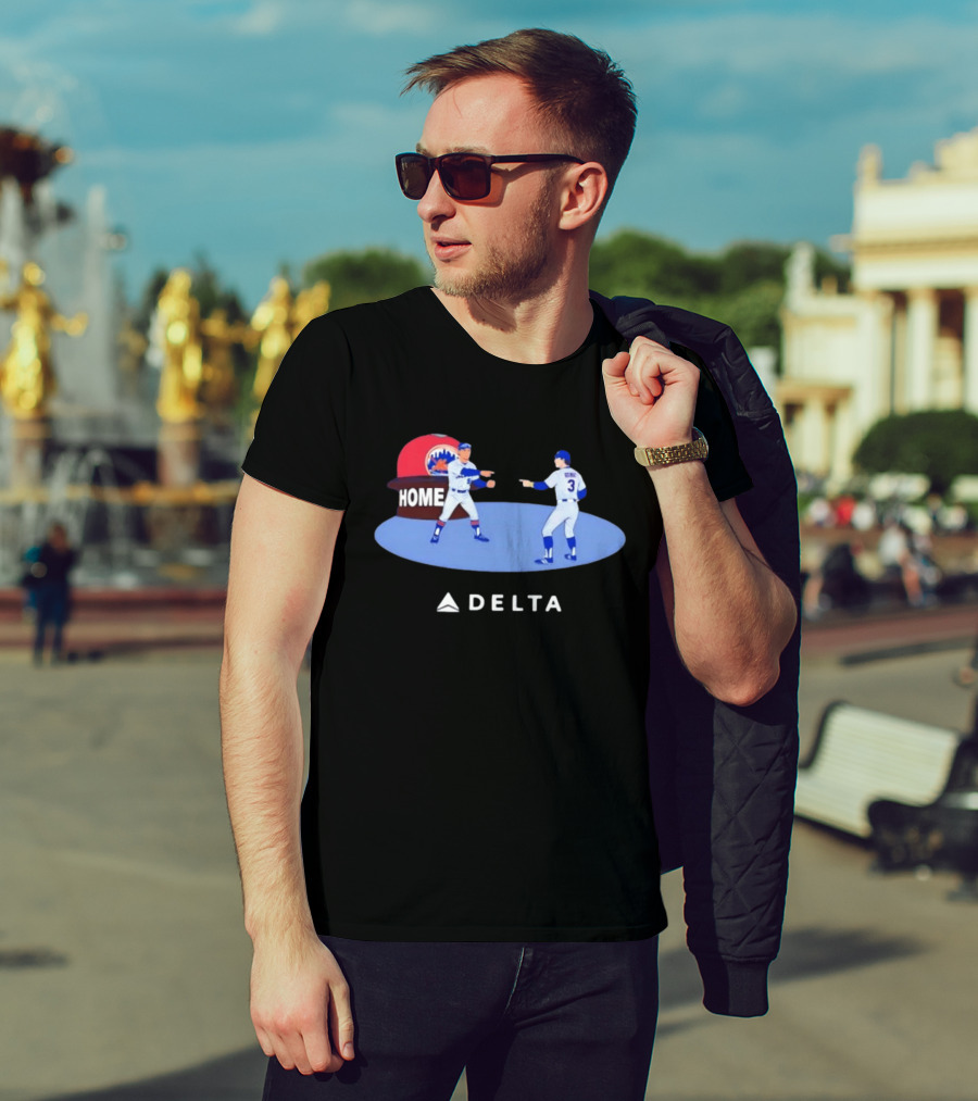 New York Mets MLB Delta Home Baseball Players Pointing Meme T-Shirt