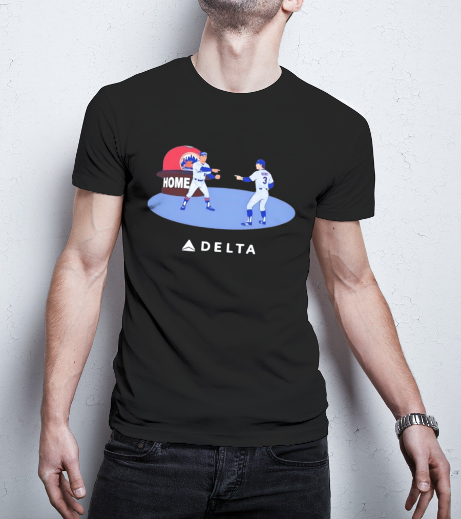 New York Mets MLB Delta Home Baseball Players Pointing Meme T-Shirt
