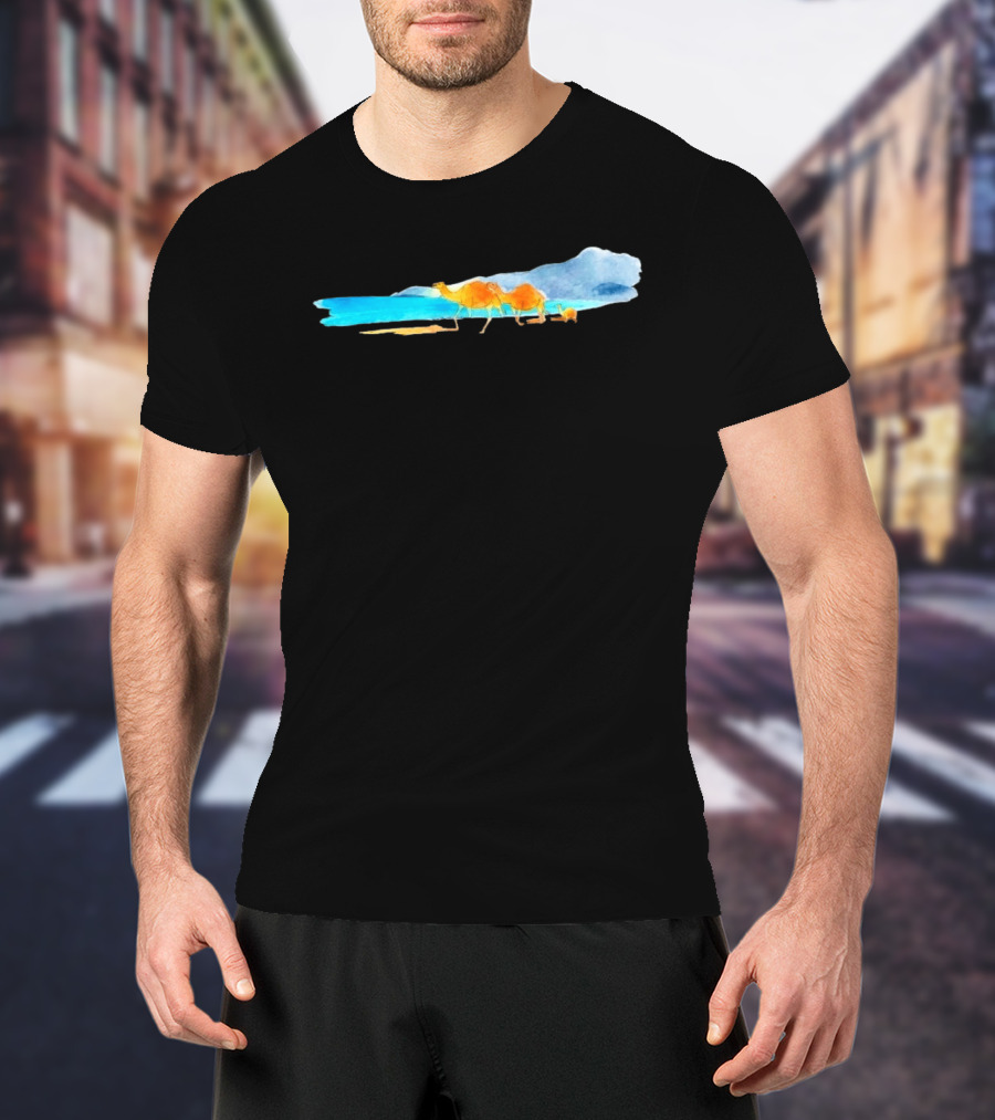Oman Camel Limited Edition Watercolor Landscape T-Shirt